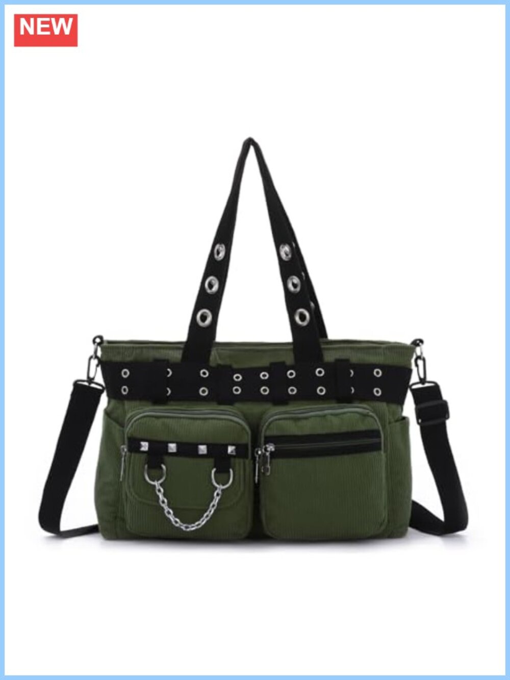 Goth Y2K Canvas Tote Bag Punk Messenger Crossbody for Women Work Travel